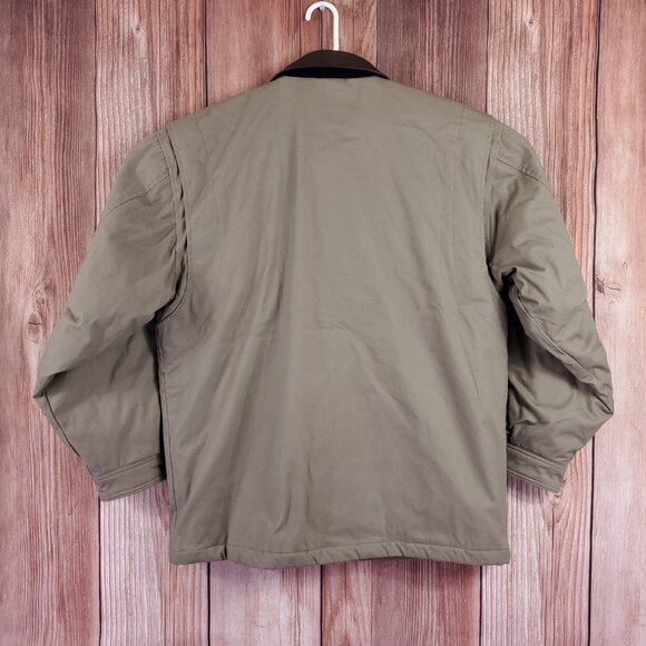 Vtg LL Bean Jacket Mens Large Field Barn Chore Leather Collar Wool Lined Hunting - Picture 6 of 15